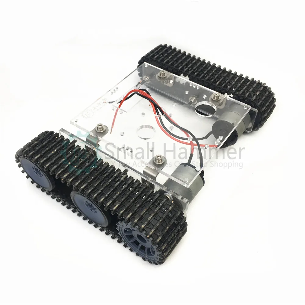 Акриловый автоматический танк на шасси DC9-12V гусеничный Автомобиль DIY arduino kit