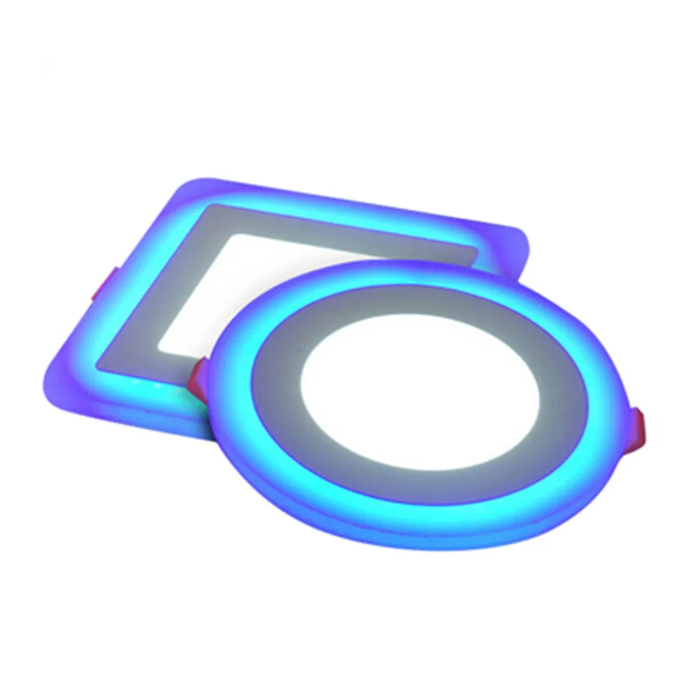 6 Вт 9 16 круглая квадратная два Цвета светодиодный встраиваемые потолочные Панель