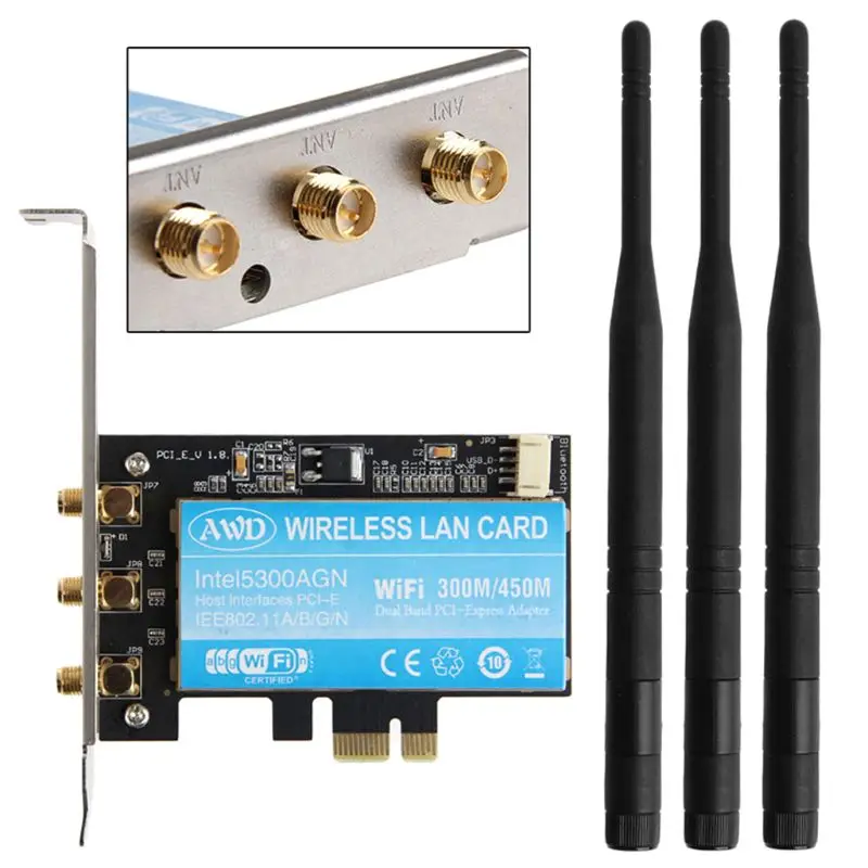 Новейший 1 Набор для Intel 5300AGN 450M двухдиапазонный 5 GHz/2 4 GHz PCI E беспроводной WiFi