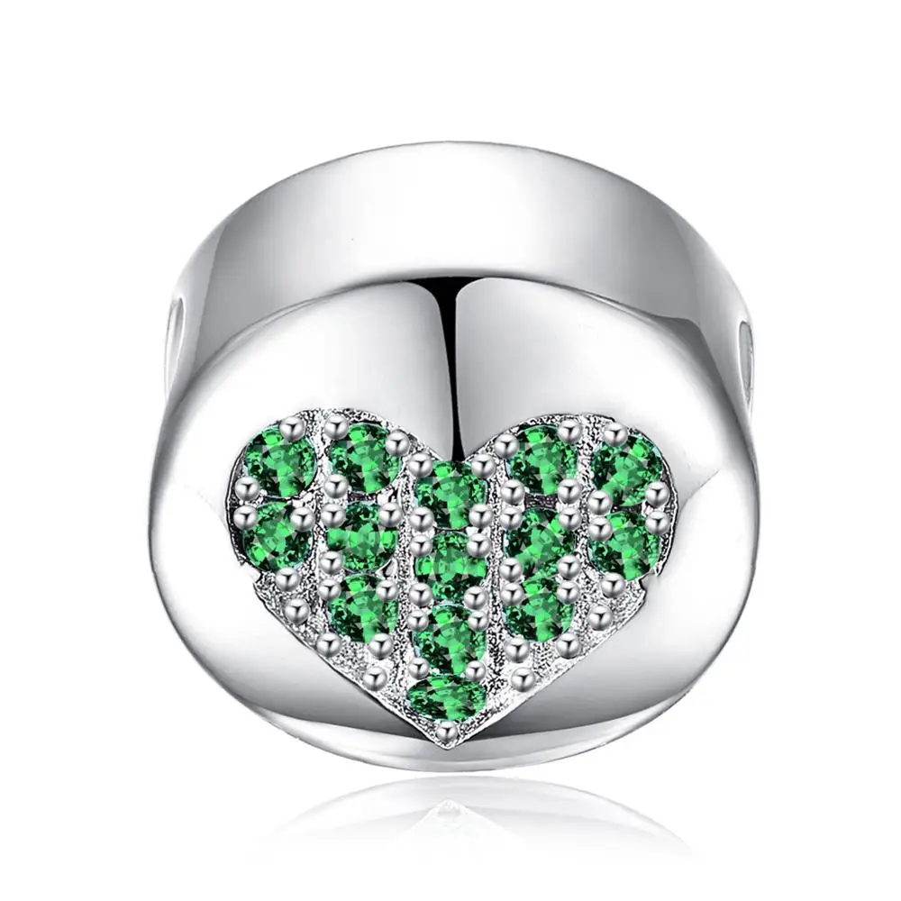 May-hope JewelryPalace кубического циркония 925 пробы серебро надежда круглый сердце шарики-брелки Fit Браслеты браслеты Модные украшения - Цвет: May-hope