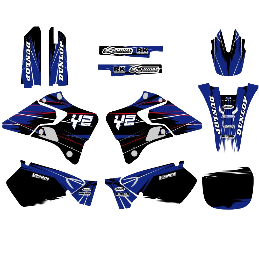 Команда Графика Фоны наклейки комплект для Yamaha YZ125 YZ250 YZ 125 250 1996- 1997 1998 1999 2010 2011 2012 2013