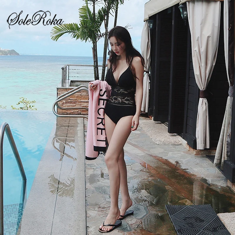 Женский кружевной купальный костюм слитный пляжная одежда монокини 2019 | Спорт и