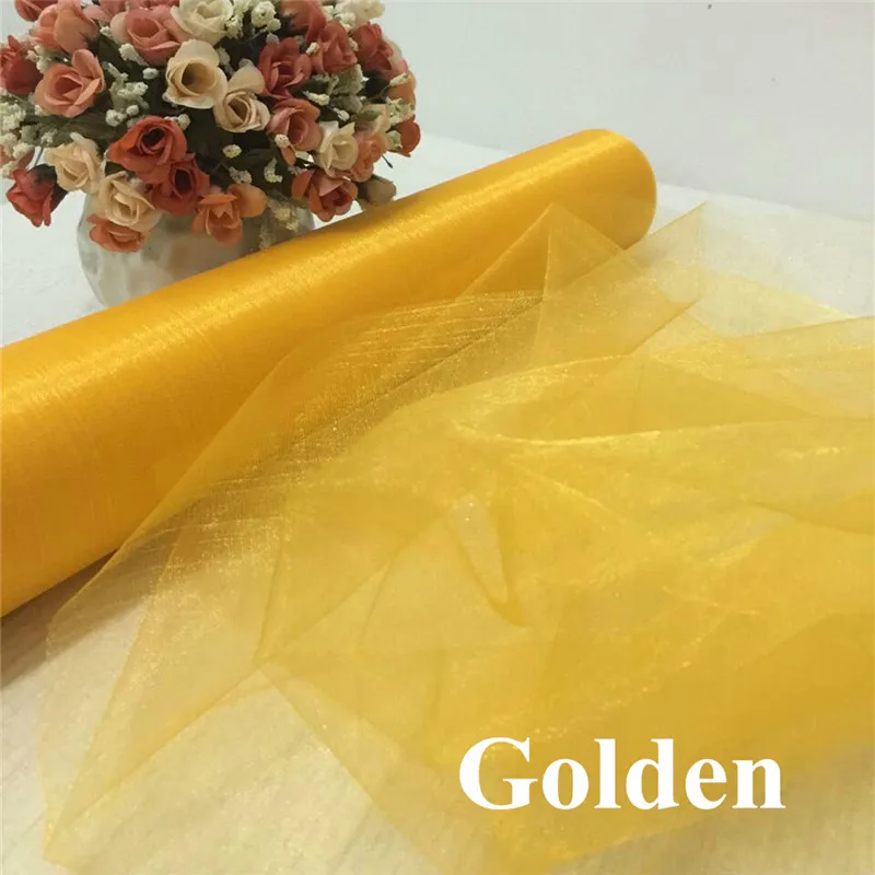 golden Кристально прозрачное Тюлевое свадебное платье Тюль прозрачные пряжа элементы из Марли цветок дверь вечерние украшения цветок ткань рулон - Цвет: golden