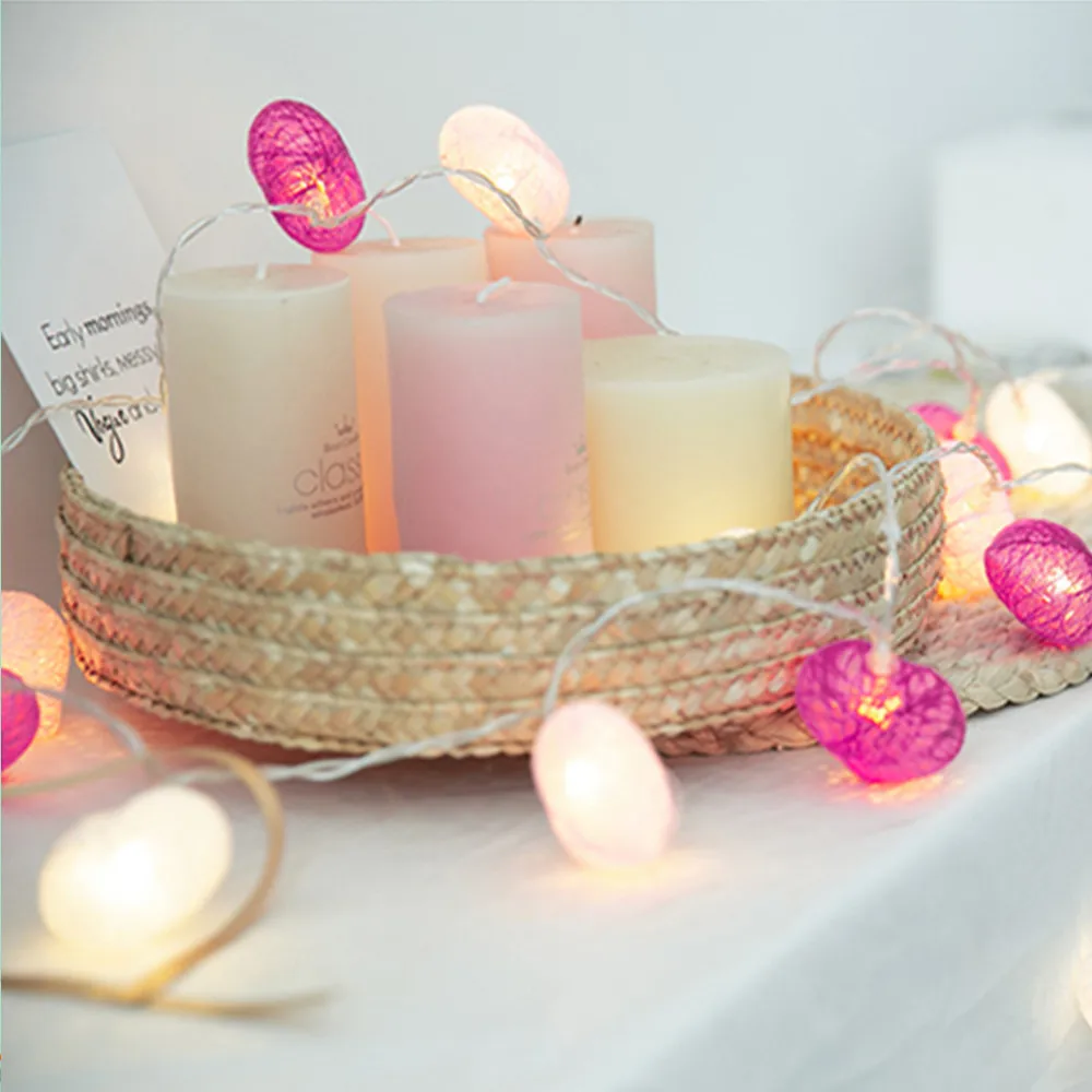 3 м 20LED сердце Хлопок Шар Гирлянда Свет девичье лампа праздник свадьба Вечеринка