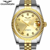 guanqin men automatic mechanical watch diamond waterproof sapphire watches steel men luxury top brand menb gold wristwatches