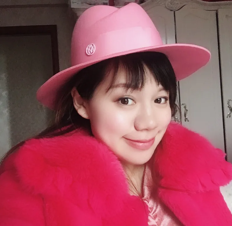 Women Wool Fedora Hat Pink Ribbon Elegant Lady Winter Autumn Wide Brim Woolen Felt Jazz Cap Church Sombrero Chapeu Fedoras A087 |