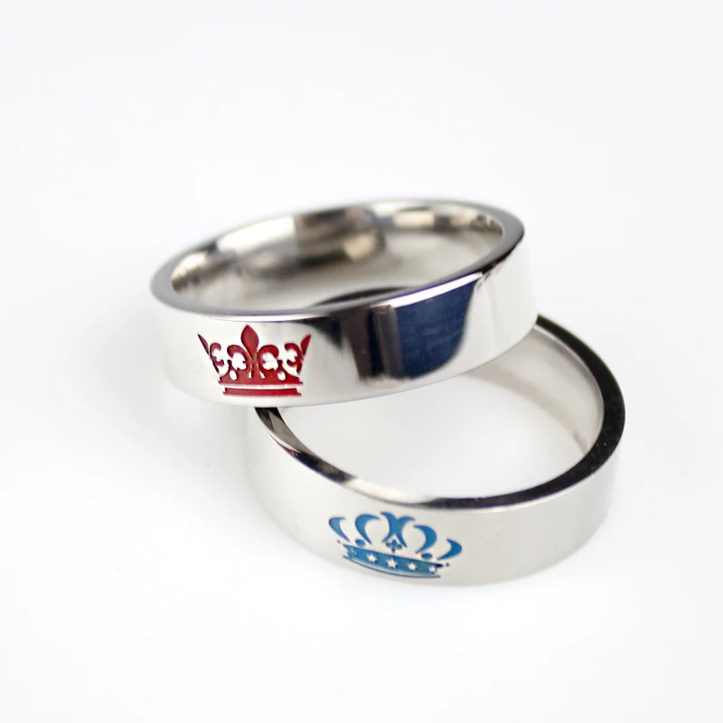 New stainless steel jewelry couple ring crown wedding men and women gifts | Украшения и аксессуары