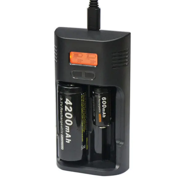 Soshine T2 интеллектуальное зарядное устройство с ЖК дисплеем для li ion 3 7 V 26650 18650 16340