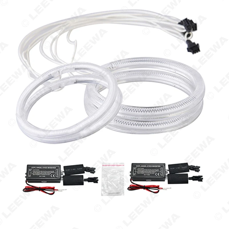 LEEWA 2x100мм 2x120мм 4 шт./компл. белый автомобиль DRL CCFL ангельские глазки свет Halo кольца