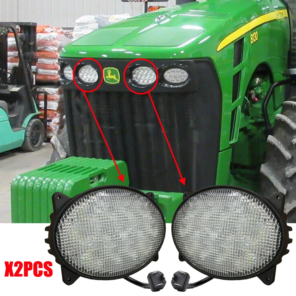 Овальные 65 Вт светодиодные сельскохозяйственные рабочие лампы для John Deere/Чехол IH тракторов, опрыскиватели, комбайны, ватные лампы x2pcs/лот