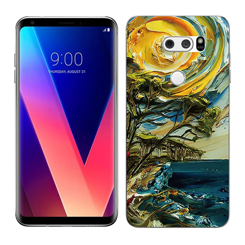 Чехлы для LG V30 тонкие мягкие ТПУ 6 0 дюйма масляные накладки на заднюю панель