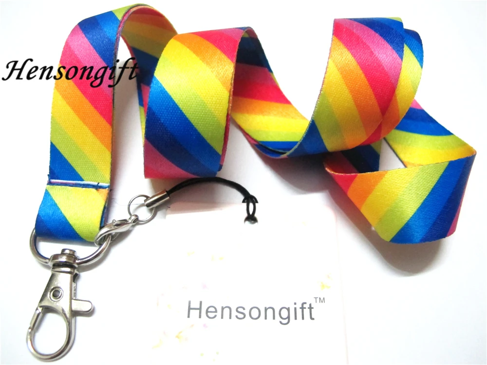 Hensongift Радужный перекрестный брелок для девочек бейдж держатели ID карт