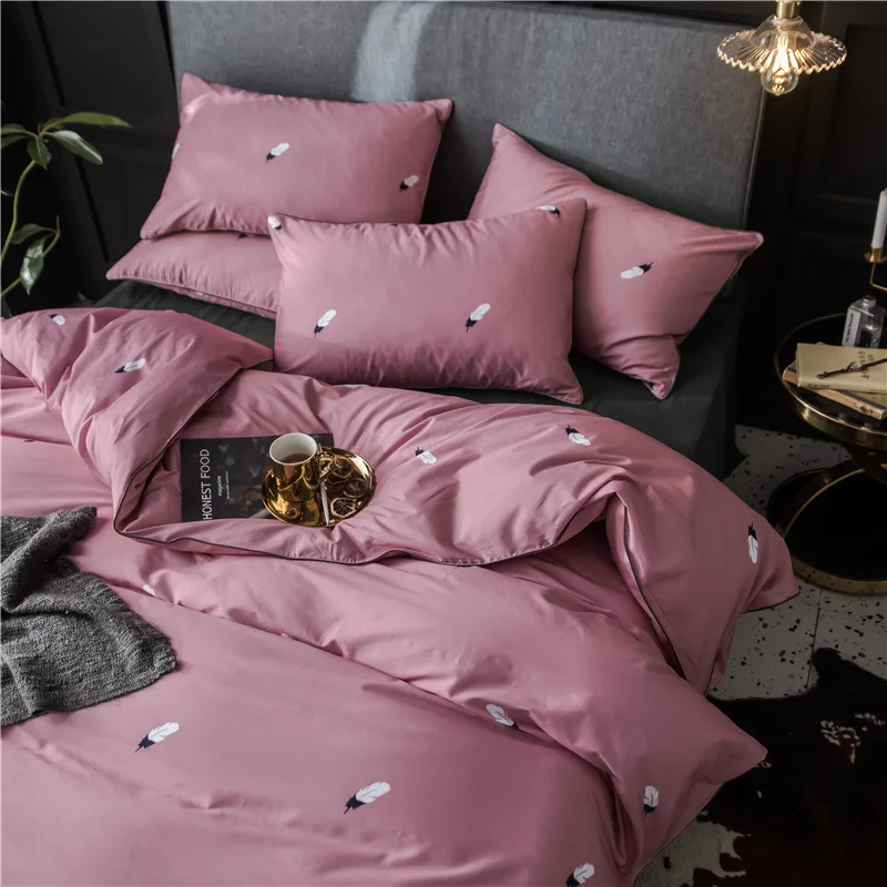 Четырехкомпонентный хлопковый домашний текстильный Комплект постельного белья