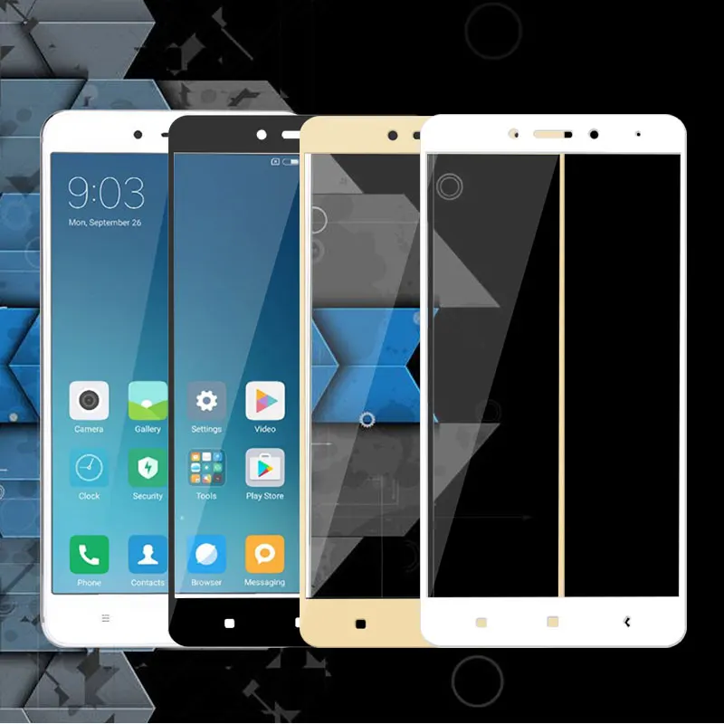 Полное покрытие из закаленного стекла для Xiaomi Redmi Note 4 передняя защита экрана