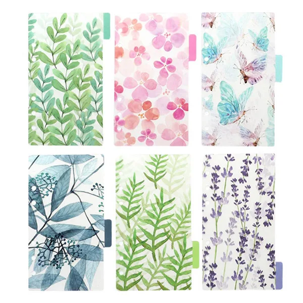 garden inexes 5pcs A5 A6 Блокнот из войлочной ткани, блокнот с отрывным листом, бумажный планировщик, внутренние страницы, кольца, канцелярские принадлежности, Подарочный журнал путешественника - Цвет: garden inexes 5pcs