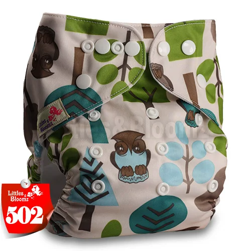 [Littles&Bloomz] Детские моющиеся тканевые подгузники одного размера, многоразовые карманные подгузники с вкладышами, доступные для детей 0-3 лет, 3-15 кг, один размер - Цвет: 502