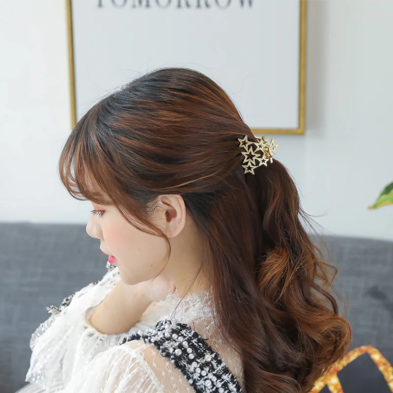 Корейские женские заколки для волос в форме краба милой Звезды модный держатель