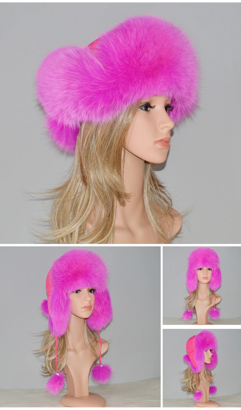 Зимняя меховая шапка для женщин, натуральный мех енота, лисы, русские шапки-ушанки, женские толстые теплые уши, модная меховая шапка-бомбер, Новое поступление