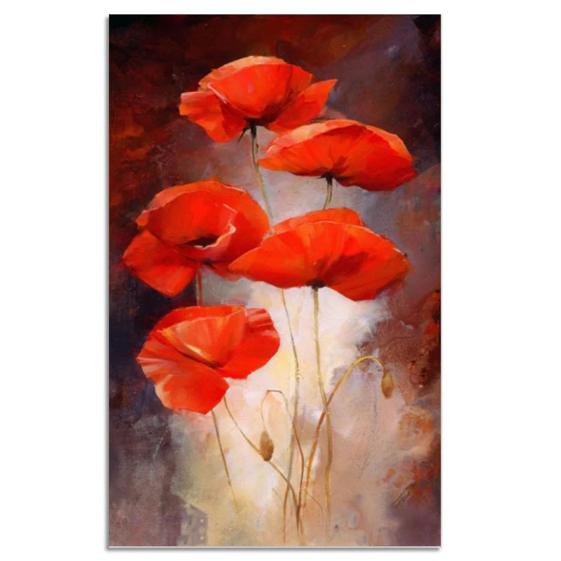 Poppy 25x40 DIY Diamond Painting Cross Stitch Wall Sticker Diamond Embroidery Square Crystal Mosaic Pictures Stickers