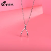 925 sterling silver wishbone necklace bridesmaids gift dainty luck jewelry sc020b