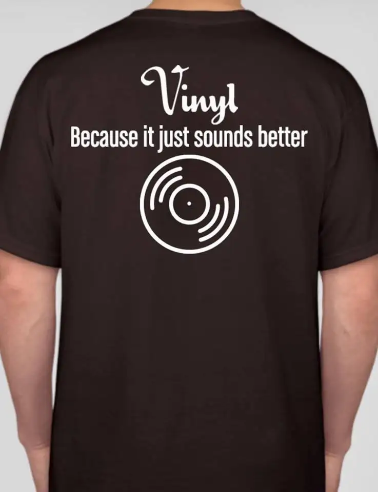 Футболка Love Vinyl Records потому что это лучше с коротким рукавом для мужчин 100% хлопок