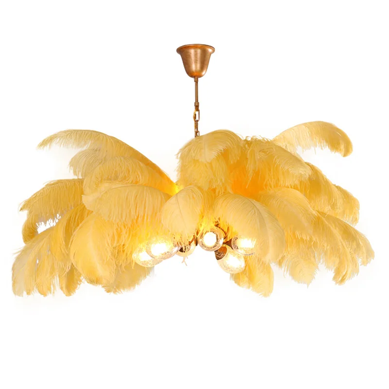 Postmodern Ceiling Pendant Lights Ostrich Feather Living Room Dining Bedroom Hanging Lighting | Освещение