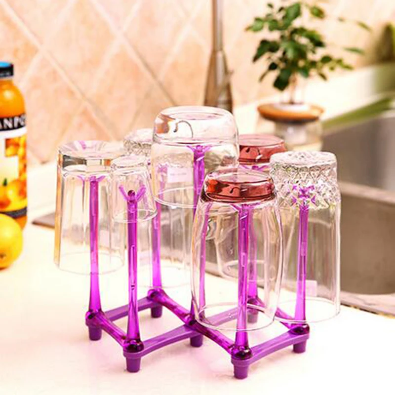 Drain rack Drink Glass Bottle Storage rack Cup Holder Stand Durable Plastic Pull-out Drain Cup Holders Hot Sale