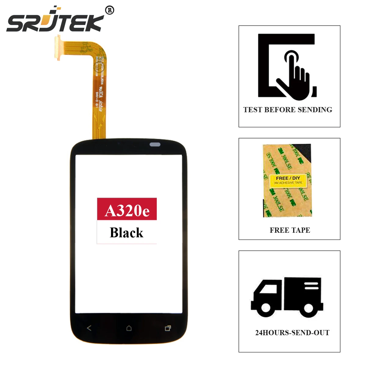 Srjtek экран для HTC Desire C Golf A320e B0151 P0.16 сенсорный панель дигитайзер стекло объектив