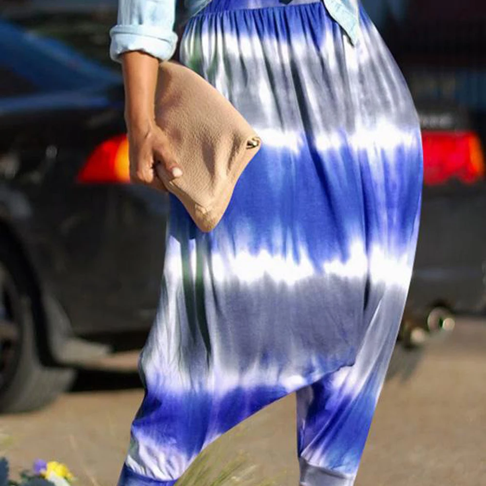 Большие размеры женские шаровары повседневные свободные брюки с широкими