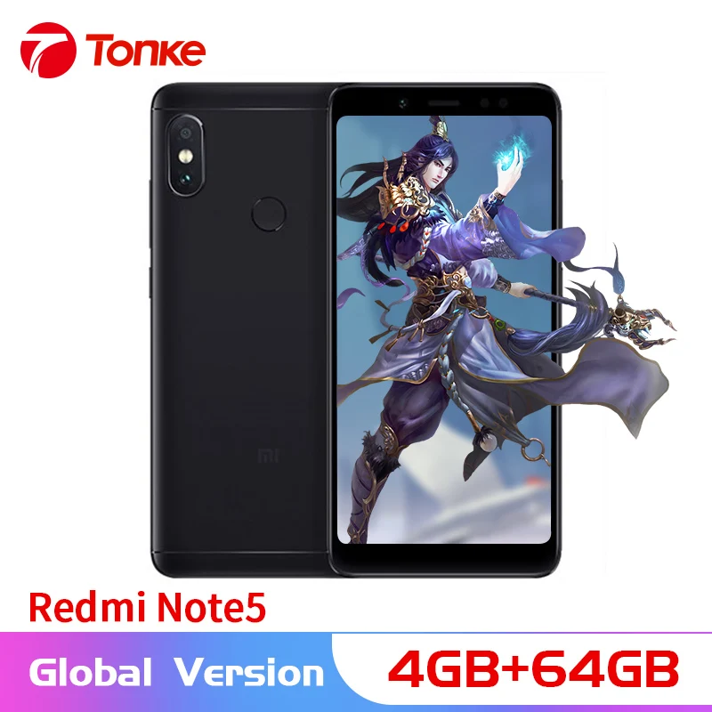 Xiaomi Redmi Note 5 4 Гб ОЗУ 64 ПЗУ Восьмиядерный процессор Snapdragon 636 двойная камера 12 Мп +