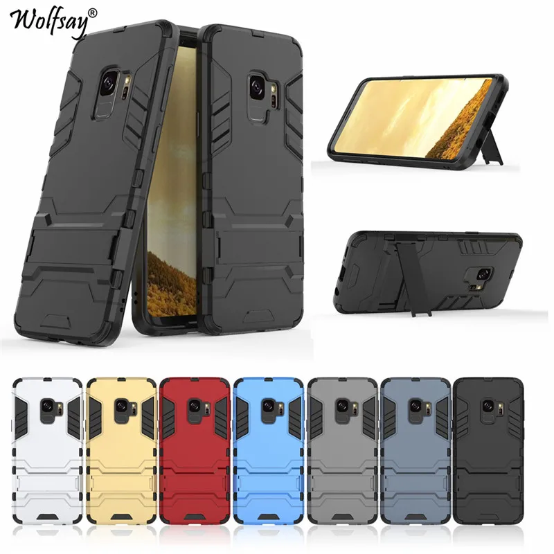 sFor Samsung Galaxy S9 Case Luxury Armor Rubber Hard Back Phone For Cover Fundas Wolfsay |