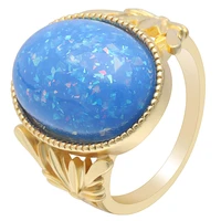 2019 new charming blue fire opal rings for men women big finger jewelry gold color filled vintage engagement rings jewelry gifts