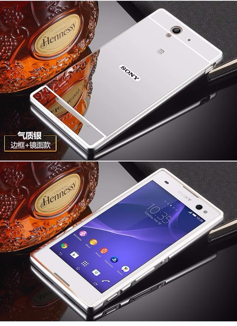 Модный роскошный зеркальный чехол цвета розовое золото для sony Xperia C3 S55T D2502 D2533 задняя крышка для sony C3