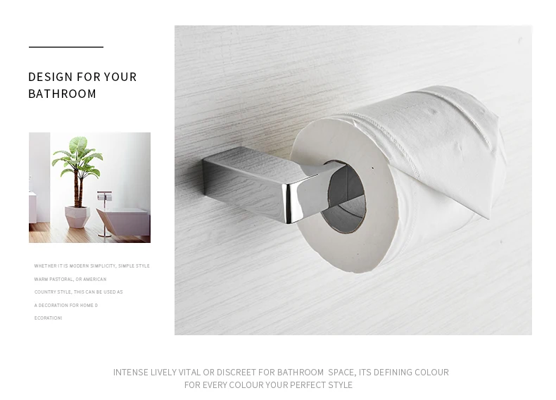 Paper Holders Euro Silver Bathroom Accessories Solid Chrome Toilet WC Paper Holder Roll Holder Without Cover FM-5786L