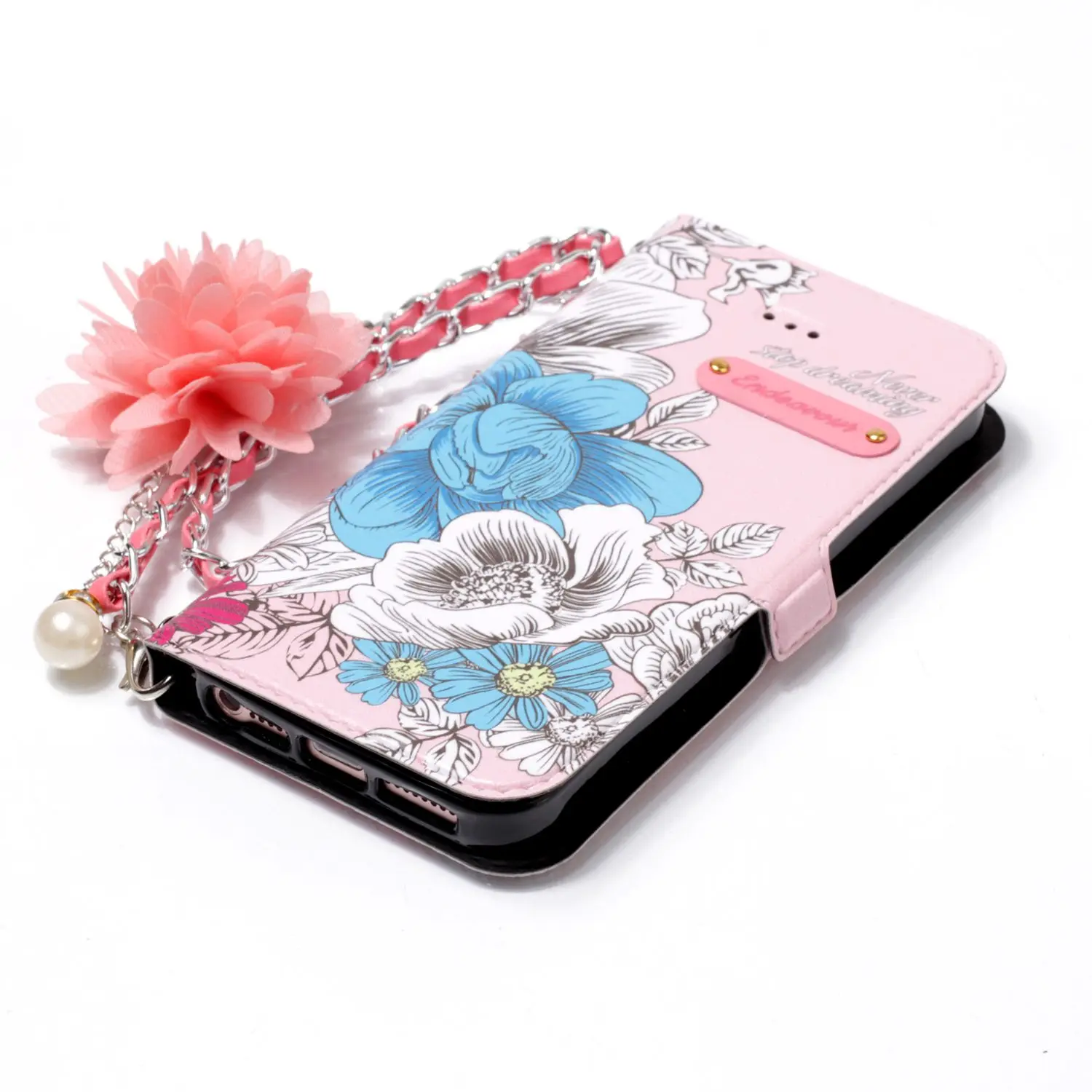 Кожаный чехол для iPhone 5 5S SE с цветочным рисунком, откидной Чехол, Кошелек, Чехол для карт, для iPhone 11 Pro X XR XS Max 6 6s 7 8 Plus, ручная цепочка