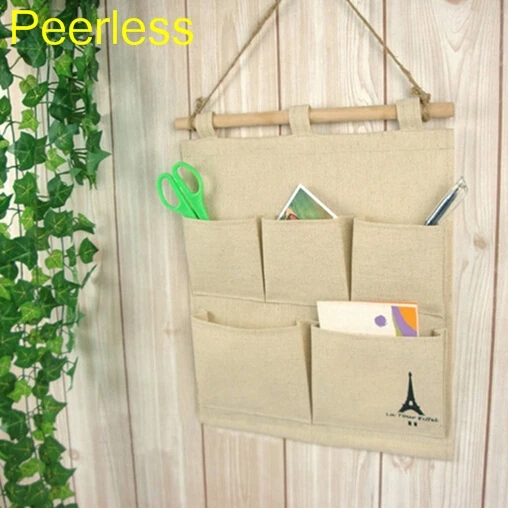 Peerless, 5 карманных многослойных держателей для букв, хлопковые настенные сумки с принтом башни, сумка для хранения, органайзер для стола, сумки