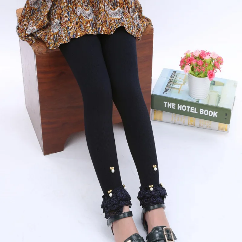0Dang-black girls leggings spring dancing foot pants Elastic force legging for girls clothes cartoon cat - Цвет: 0Dang-black