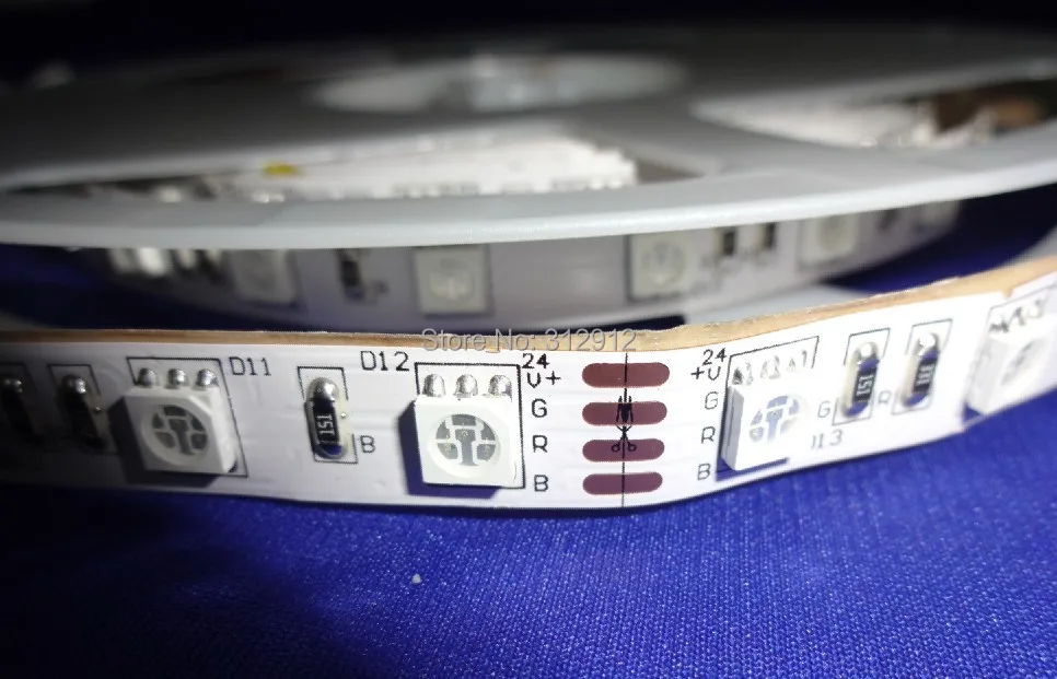 

DC24V LED strip 5050 SMD flexible light 60LED/m,5m 300LED,White,warm,Blue,Green,Red,Yellow;RGB;non-waterproof;IP33