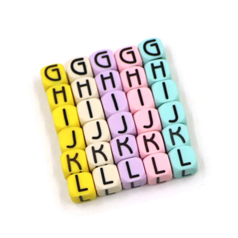 

Mom loose 26 PCS 10mm Silicone Letter Beads Food Grade Teething Nursing Loose Silicone Beads Chewing Pacifier Chain Teether Bead