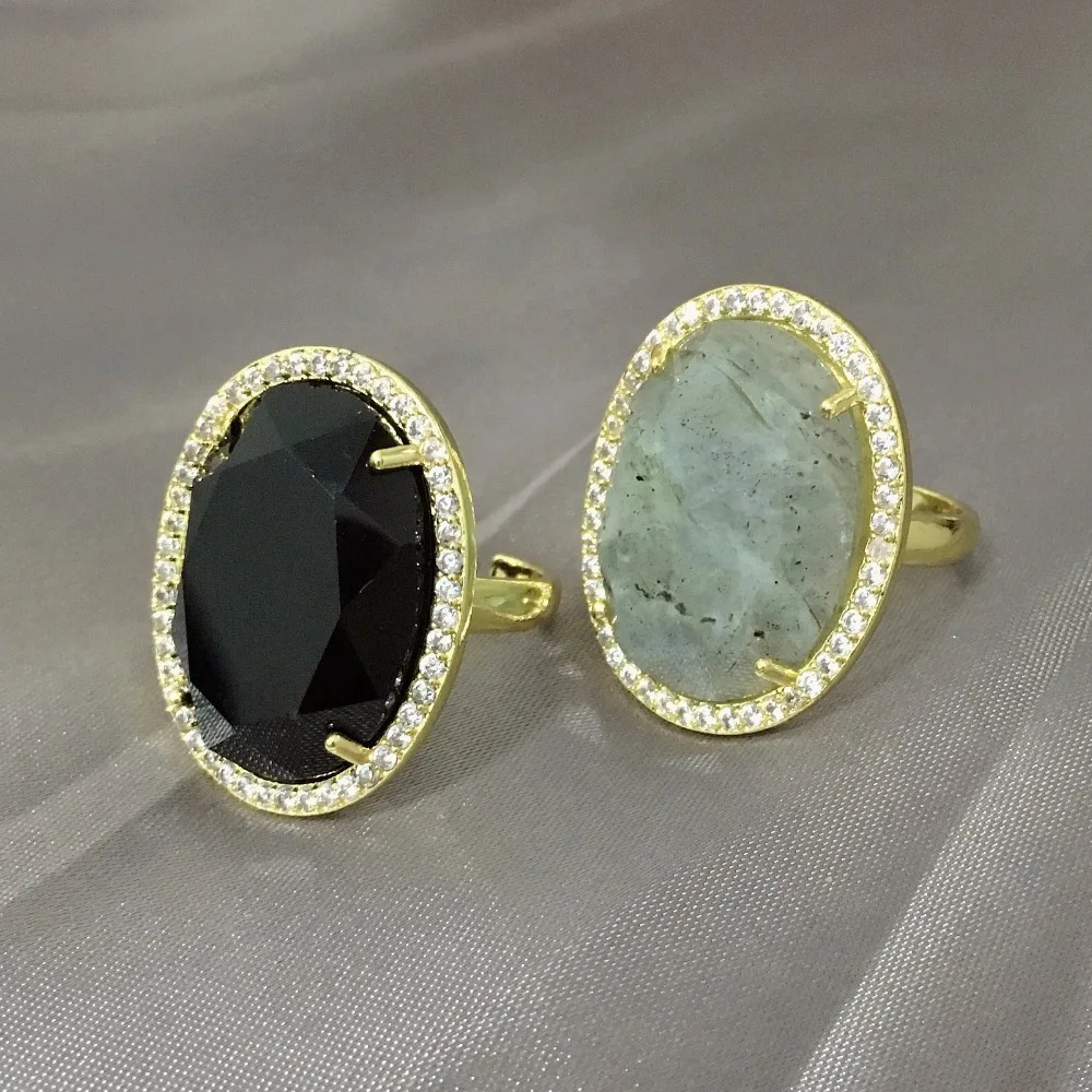 ЦИРКОНИЕВЫЕ кольца из фианита натурального лазурита опал Кварц Регулируемый