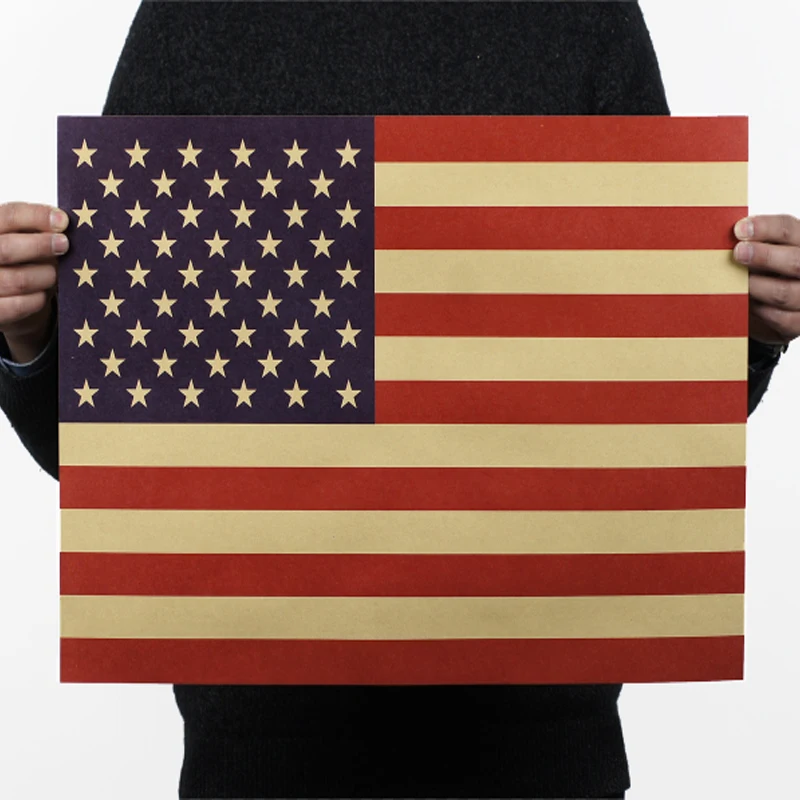 Ретро Национальный Крафт Плакат Американский Флаг Старинные Плакаты Картины