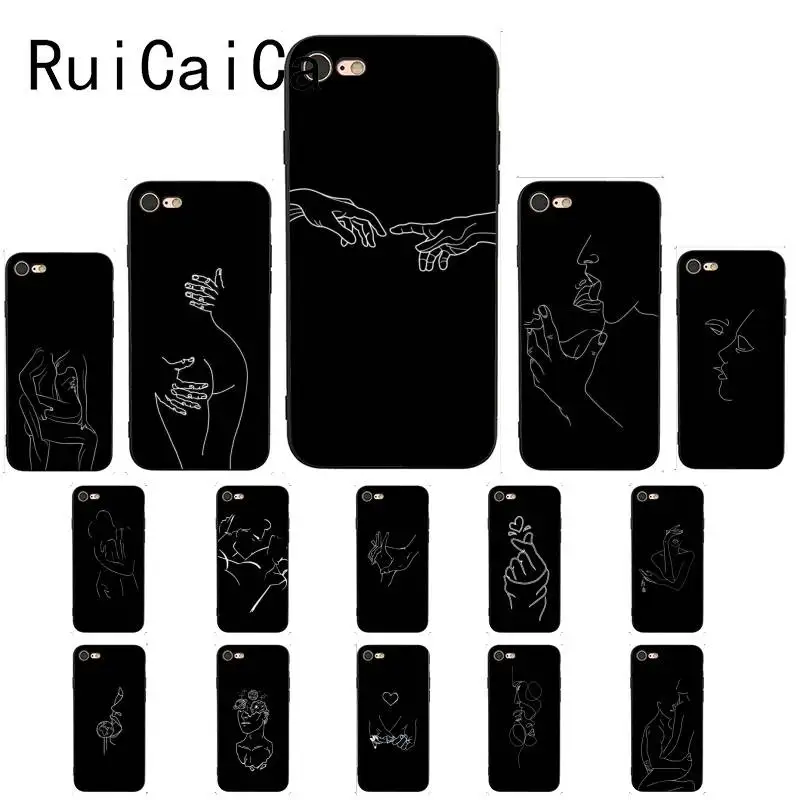 Ruicaica Модный чехол для телефона с абстрактными линиями любовника iPhone X XS MAX 6 6S 7 7plus 8