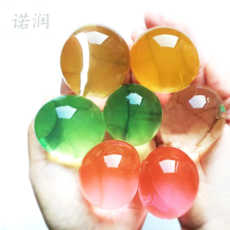 

50pcs 30-50mm Pearl Shaped Soft Crystal Soil Grow Orbiz Jelly Ball Hydrogel Water Beads Plant Flower Cultivate Mud Home Decor