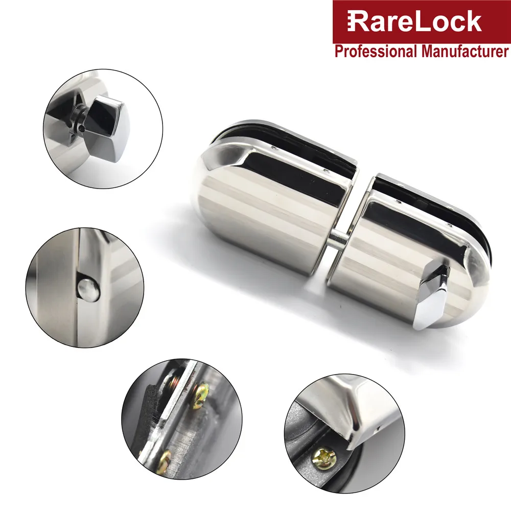 Стекло замок для дверей с Нержавеющая сталь оконные замки Ванная комната Для