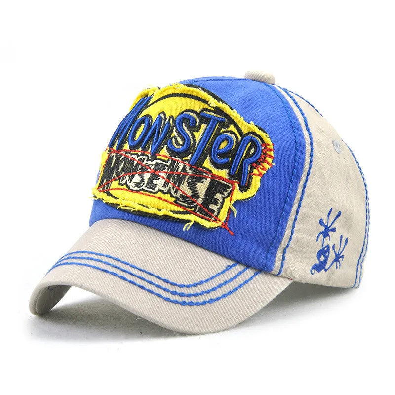[JAMONT] монстр винтажная потертая бейсбольная Кепка с вышивкой для детей Снэпбэк