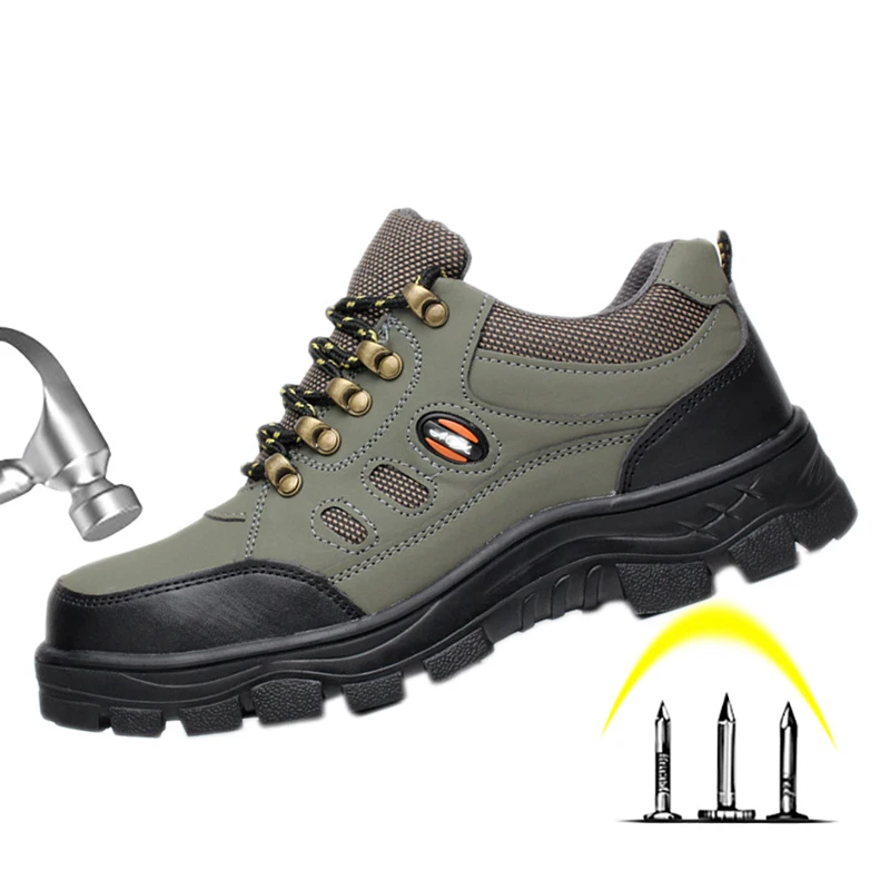 Men Shoes Steel Toe Work Safety Boot Breathable Anti-slip Puncture Proof Military Boots Mesh Sneakers | Обувь
