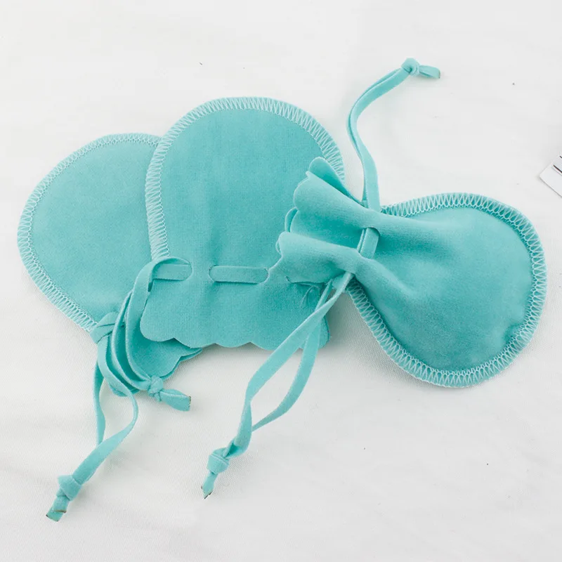 

5pcs/lot Macaroon Color 7x9cm Velvet Drawable Organza Bags Calabash Shape Storage Pouches Gift Bags For Jewelry Packaging
