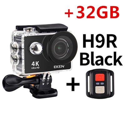 H9R Black and 32G eken H9 H9R экшн Камера со сверхвысоким разрешением Ultra HD, 4K 25fps 1080P 60fps Wi-Fi 2 170D мини для занятий подводными видами Водонепроницаемый шлем Спортивная водоотталкивающая Камера GoPro - Цвет: H9R Black and 32G
