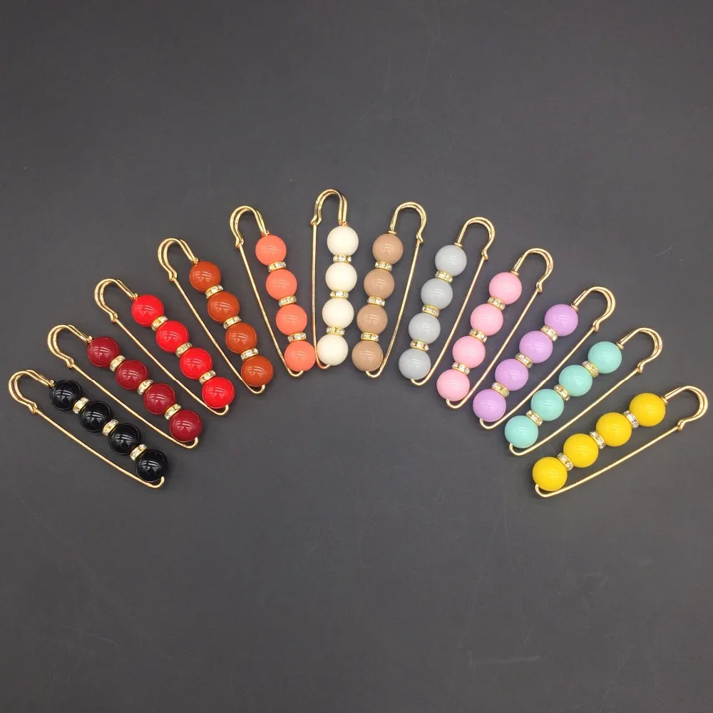 

1PCS Pearl large safety pins Brooch knitting Sweater Decoration pins Metal Brooch straight Pins Gift Wholesale