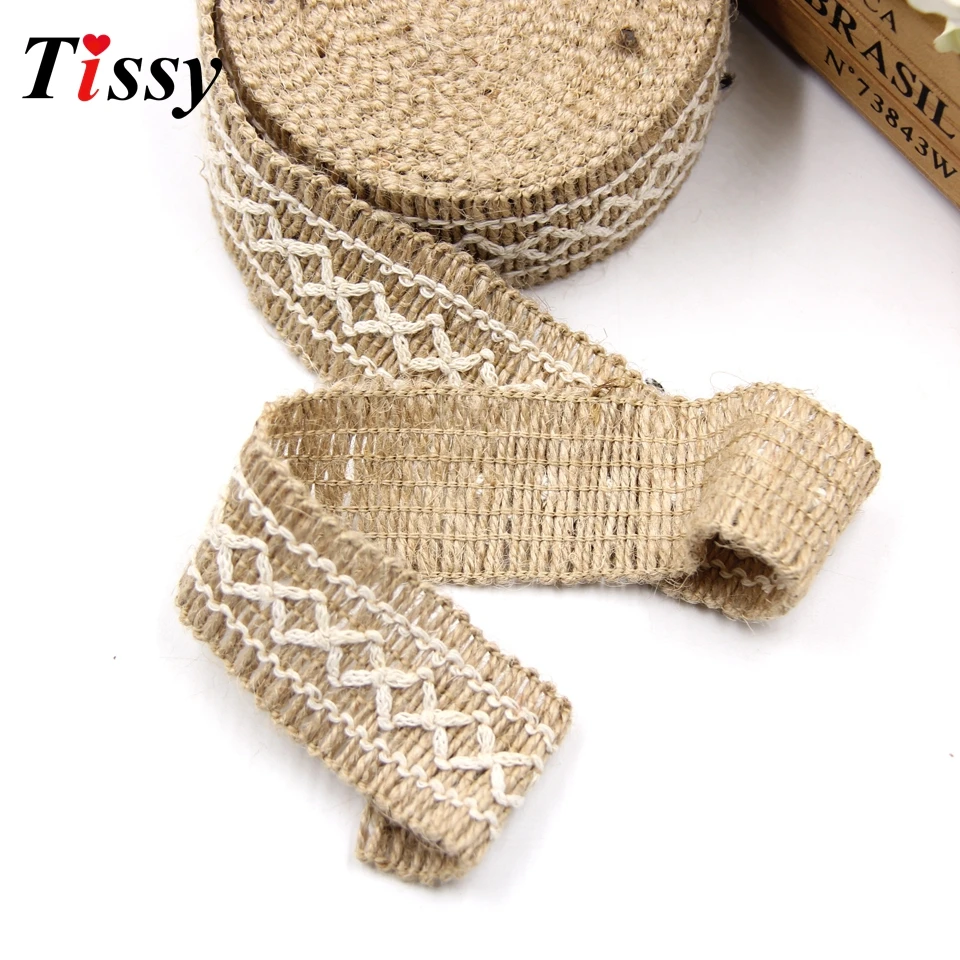 5M/Lot Jute Burlap Rolls Hessian Ribbon Lace Rustic Vintage DIY Ornament Home Garden Wedding Party Decoration Supplies | Дом и сад